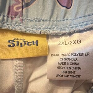 #15 Disney Stitch Women's Plus Size 2XL Blue Pajama Shorts Recycled Polyester